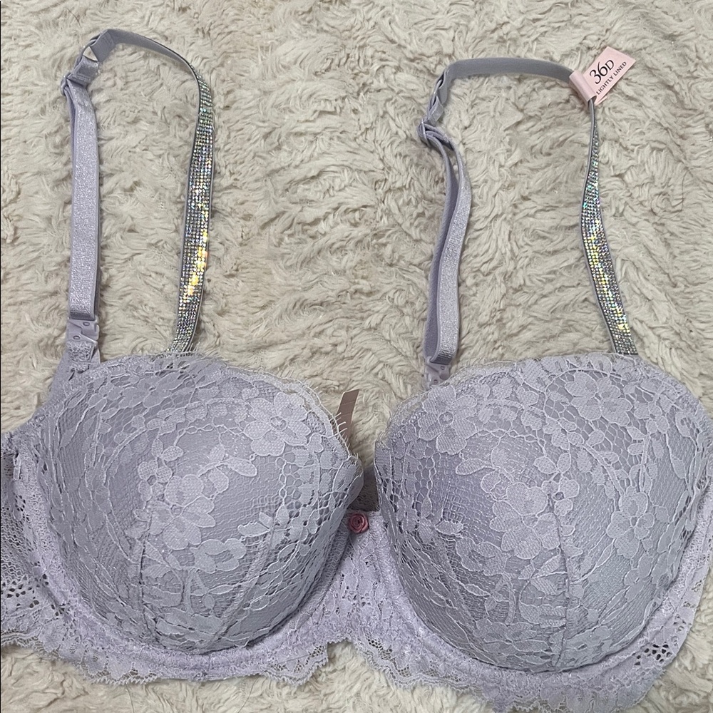 Victoria's Secret Lavender Lace Bra with Sparkling Straps